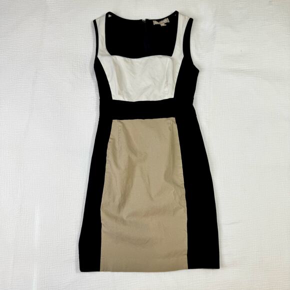 Banana Republic Sloan Colorblock Dress Black Cream Women’s 2P Petite Officewear - Picture 16 of 16